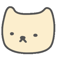 a drawing of a cat 's face with a gray nose and black eyes