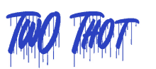 a blue logo that says two thot on it