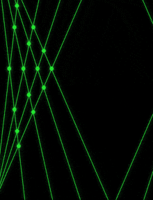 a black background with green lines that look like a maze