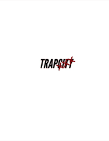 a white background with the word trapcity written in black and red