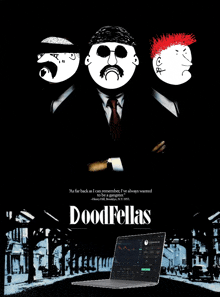 a movie poster for dood fellas with a laptop on the bottom