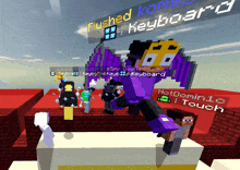 a screenshot of a minecraft game shows a purple character with a yellow face