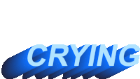 the word crying is on a blue background