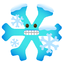 a cartoon illustration of a snowflake with a face