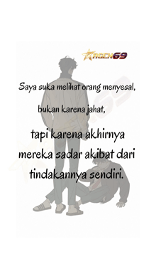 a poster that says saya suka melihat orang menyesal