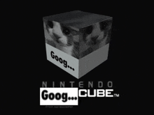 a black and white nintendo cube with a picture of a cat on it