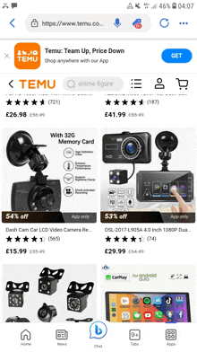 a screenshot of a website that says temu