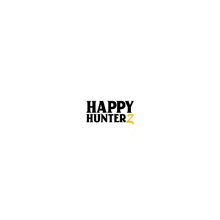 a black and yellow logo for a company called happy hunterz .