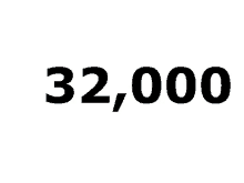 a white background with the number 32,000 written in black