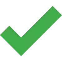 a green check mark with a white background