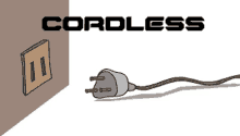 a cordless plug is plugged into a wall