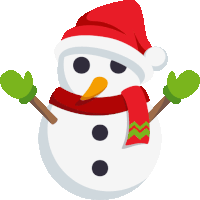 a snowman wearing a red santa hat and scarf