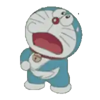 a cartoon character named doraemon with his mouth open