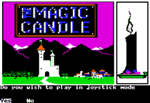 a video game called magic candle has a castle in the background