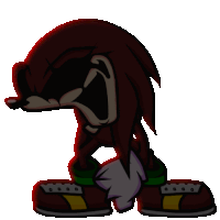 a cartoon of knuckles the echidna screaming with his mouth open