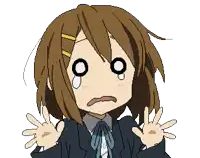 a pixel art drawing of a girl with a tear running down her face