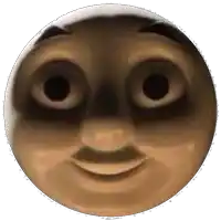 a close up of a smiley face with a black eye