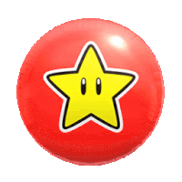 a red ball with a yellow star in the center