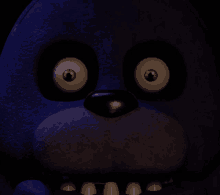 a close up of bonnie from five nights at freddy 's with his mouth open