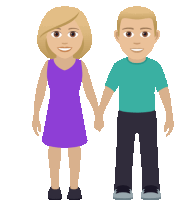 a man and a woman are holding hands in a cartoon