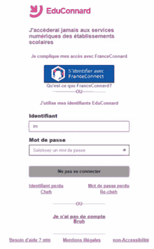 a screenshot of the educonnard website with a purple button