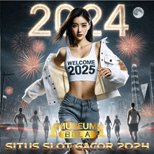 a woman in a white tank top that says welcome 2025 on it