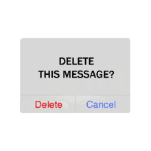 a delete this message button on a phone screen