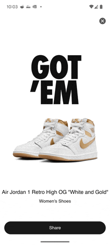 a screenshot of the got em app showing a pair of sneakers