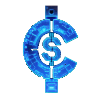 a blue circle with a dollar sign in the middle