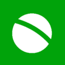 a green background with a white circle with a green line through it