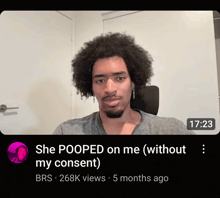a screenshot of a video that says she pooped on me