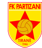 a yellow and red logo for fk partizani tirane