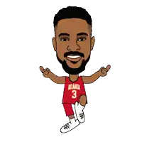 a cartoon of a basketball player wearing an atlanta jersey