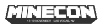 a black and white logo for minecon in las vegas nevada