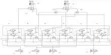 a black and white diagram of a hydraulic system with the letters a and b shown