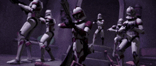 a group of clone troopers are standing in a room