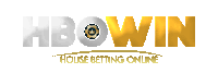 a logo for hbowin house betting online in gold and silver