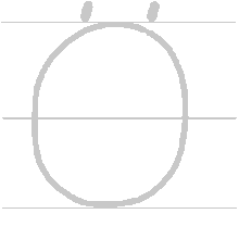 a black and white drawing of a circle with two lines going through it on a white background .