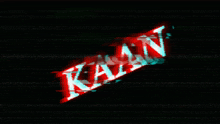 the word kaan is displayed in red and blue