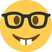 a yellow smiley face with glasses and a smile on its face