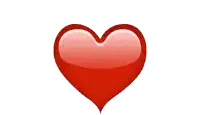a red heart on a white background with a black border