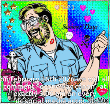 a cartoon of a man with a beard and glasses giving a thumbs up ..