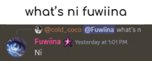 a screenshot of what 's ni fuwiiina with a picture of a blue eye