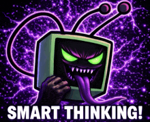 a poster that says smart thinking with a cartoon character