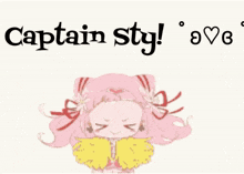 a drawing of a girl with the words captain styl above her head