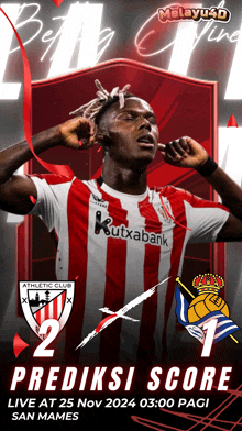 a poster for a soccer game between the athletic club and alaves