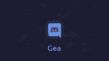 a discord logo is surrounded by red dots and the word gea is below it