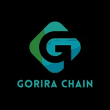 a logo for gorira chain with a blue and green g in a square .