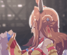 a drawing of a girl with long hair and a horn on her head
