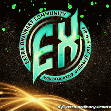 a logo for extra ordinary community with a circle around it